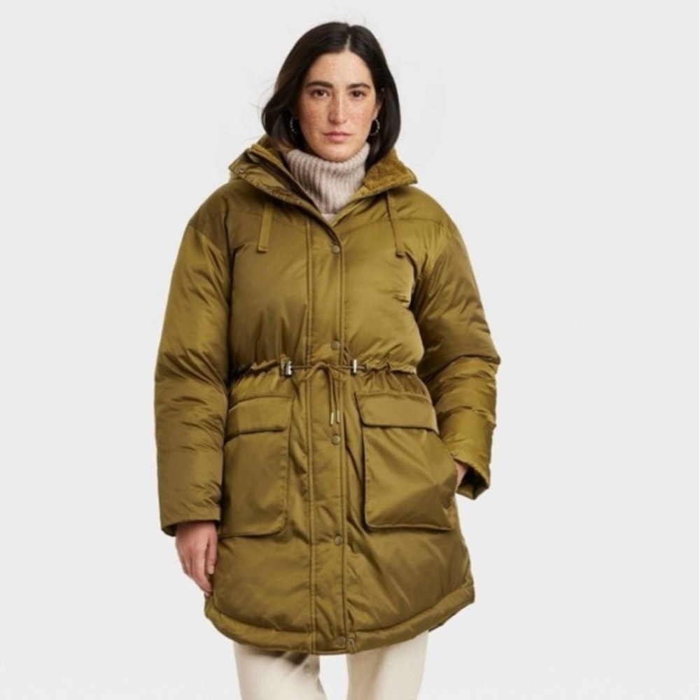 Women's Olive Hooded Parka